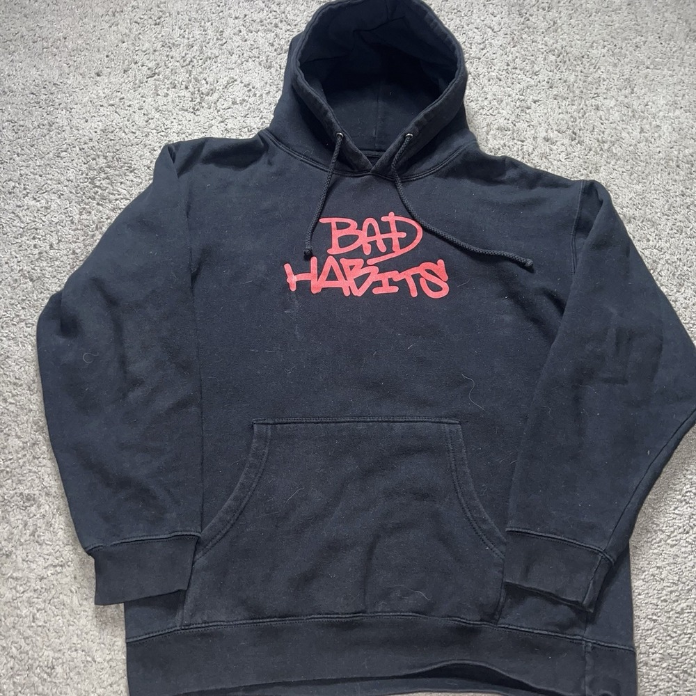 Vlone x Nav Bad Habits Album Merch Collab‎ Pullover Hoodie Men's Large Black